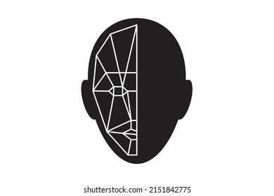 recognition icon, identity system recognize. Security digital scanner for verification and identification. Biometric human analysis vector symbol.