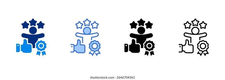 Ícone de reconhecimento define ilustração de vetor de vários estilos