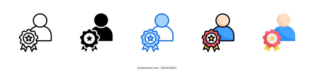 Ícone de reconhecimento define coleção de vários estilos