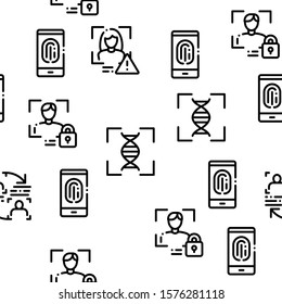 Recognition Seamless Pattern Vector Thin Line. Illustrations