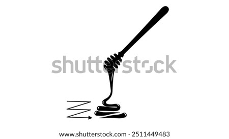 recognize natural honey , black isolated silhouette