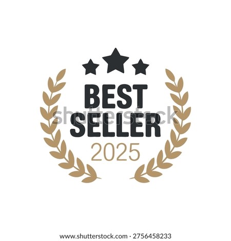 Recognize top products with this iconic best seller badge featuring stars and a laurel wreath for achievement