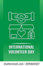 Anerkennung von freiwilligen Beiträgen Postkarte mit linearem Glyph-Symbol. Grußkarte mit dekorativem Vektordesign. Einfaches Stilposter mit kreativer Kunstgrafik. Flug mit Urlaubswunsch