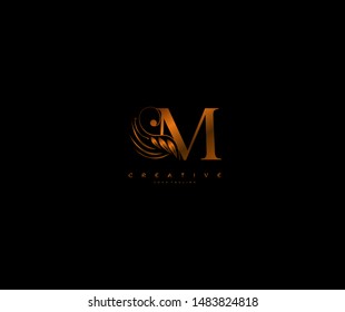 Recolor Initial M letter luxury beauty flourishes ornament monogram logo