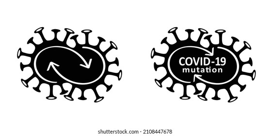 Recombination of viruses. COVID-19 mutation or variant. Cartoon coronavirus disease or mutaties. Alfa, Beta, Gamma, Delta, AY.4.1, AY.4.2, Mu, Lambda, Omicron or Omikron. Variant of Concern concept. 