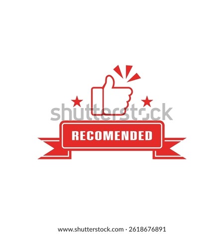 recomended icon vector design with thumb up