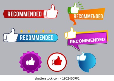 Recommend Badges Creative Vector Templates Set