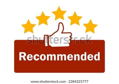 recommend the banner. Premium quality label. Sale offer price sign. Vector illustration.