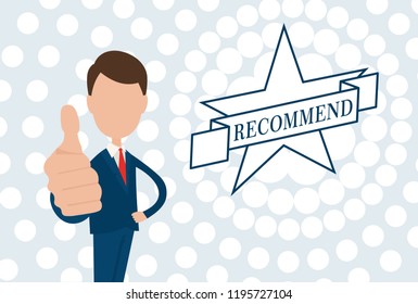 Recommend. Business concept. Flat design.