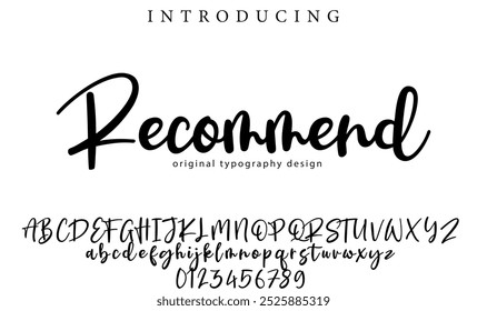 Recommend  Font Stylish brush painted an uppercase vector letters, alphabet, typeface