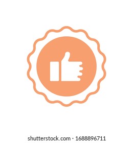 Icono de recomendación. Calidad superior, mejor elección, certificado, aprobado, conceptos de revisión positiva. Diseño de línea delgada simple. Icono del vector EPS10