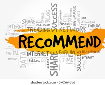 Recommend word cloud, technology business concept background