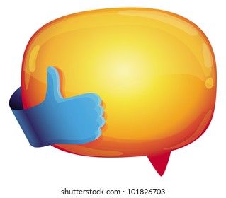 recommendation bubble - with like sign - vector illustration