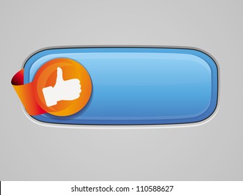 Recommendation button - with like sign - vector glossy illustration