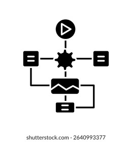 recommendation content systems black glyph icon. Vector isolated element. Editable stroke.