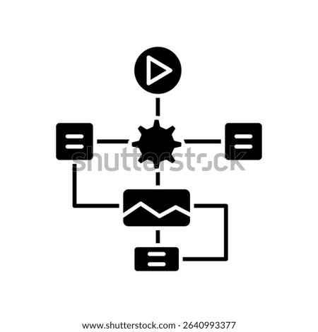 recommendation content systems black glyph icon. Vector isolated element. Editable stroke.