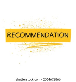 Recommendation hashtag text, Vector illustration.