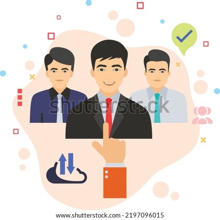 Recommendation for Hire Vector color Icon Design, Hiring Process Design, hr sign, Business Character stock illustration, Finding right Talent Concept, hrm symbol, 