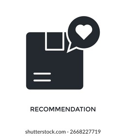 Estilo de glifo de icono de recomendación. Ilustración vectorial Para El Diseño gráfico