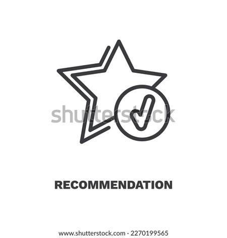 recommendation icon. Thin line recommendation icon from marketing collection. Outline vector isolated on white background. Editable recommendation symbol can be used web and mobile