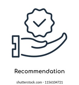Recommendation icon vector isolated on white background, Recommendation transparent sign , thin symbols or lined elements in outline style