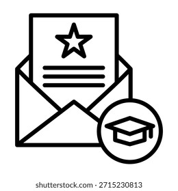 Empfehlungsschreiben Icon Line Design Vektorgrafik