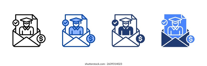 Recommendation Letter icon sheet multiple style collection