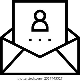 recommendation letter icon. Thin linear style design isolated on white background