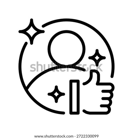 Recommendation Line Icon, Outline Symbol for Personal Referral, Suggested Service, Endorsement Advice, Quality Tip, and Selection Guidance. Vector Sign Icon.