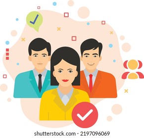 Recommendation Over Other Candidate Concept, Specialized Team Task Force Vector Color Icon Design, Group Job Concept, Hrm Symbol, Business Characters Stock Illustration, 