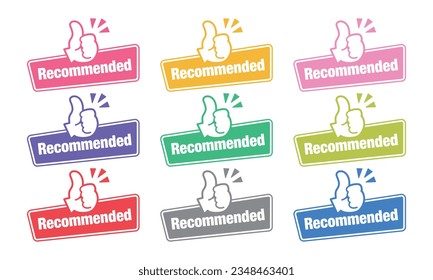 Recommendation recommended icon set vector illustration