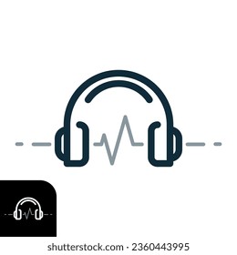 recommendation, use headphones for better experience concept illustration line icon design vector eps10. simple, modern graphic element for ui