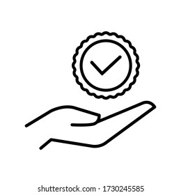 Recommendation vector icon. approve illustration sign. assurance symbol. certificate logo.
