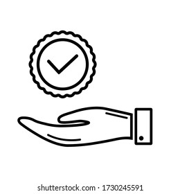 Recommendation vector icon. approve illustration sign. assurance symbol. certificate logo.