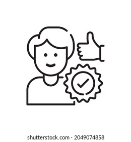 Recommendations vector outline icon style illustration. EPS 10 file