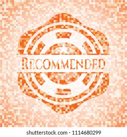 Recommended abstract orange mosaic emblem
