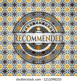 Recommended arabesque emblem background. arabic decoration.