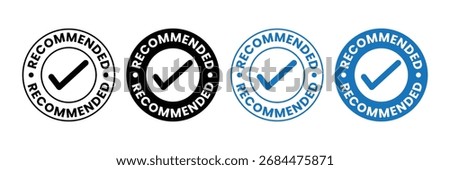 recommended badge for best choice badge. quality product label, sticker, stamp symbol. vector illustration 