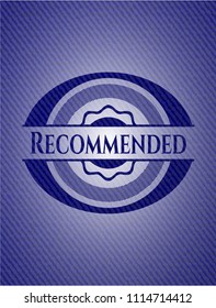 Recommended badge with denim texture