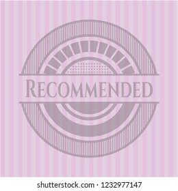 Recommended badge with pink background