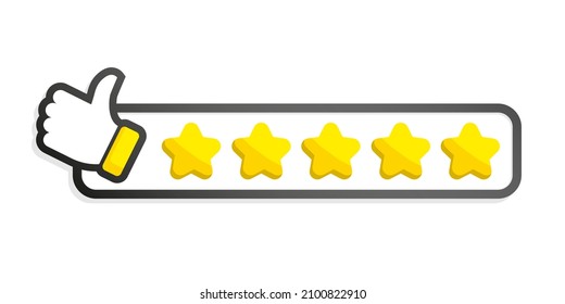 Recommended banner. Advertising label. Best quality. Five stars and thumb up. Like. Best offer sticker.