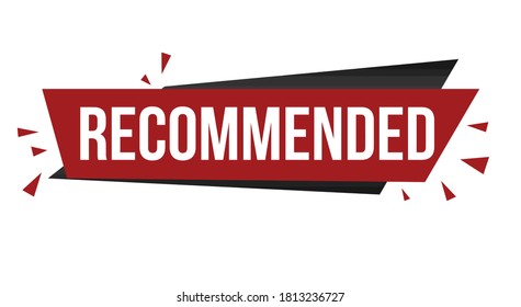 Recommended banner design on white background, vector illustration