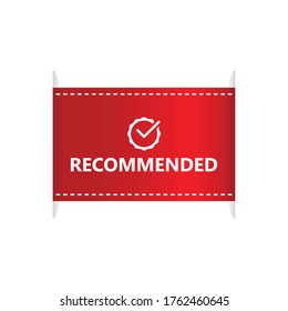 Diseño de banner RECOMENDADO, ilustración de vector