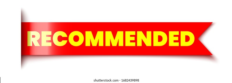 Empfohlenes Banner. Rotes Band. Vektorillustration.