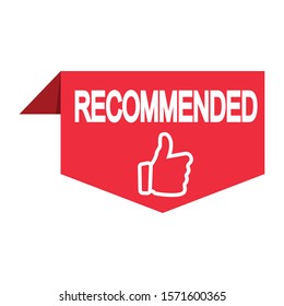 Recommended banners with thumb up. Vector.