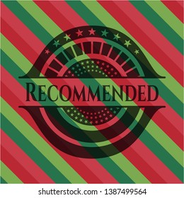 Recommended christmas badge. Vector Illustration. Detailed.