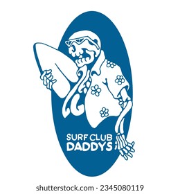 Recommended design for surf lovers, a picture of a skeleton holding a surfboard. very suitable to be printed on t-shirts or whatever.