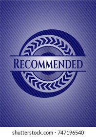 Recommended emblem with jean texture