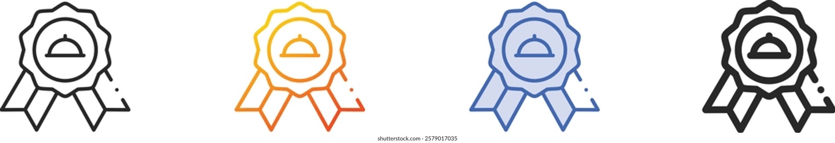 recommended food icon.Thin Linear, Gradient, Blue Stroke and bold Style Design Isolated On White Background