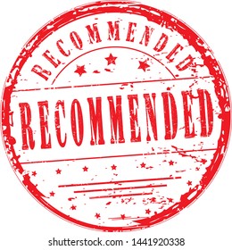 "recommended" grunge stamp, vector illustration